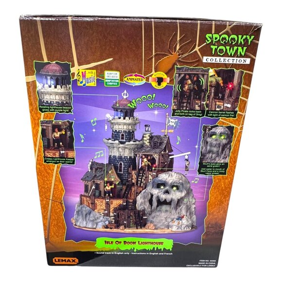 Lemax Spooky Town Isle Of Doom Lighthouse Animated & Sound Halloween Decor READ - Picture 8 of 15